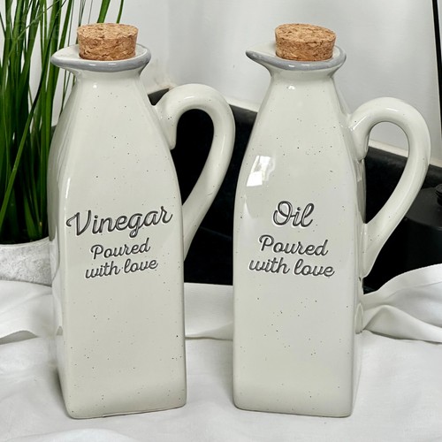 Ceramic oil and vinegar - and, bottle