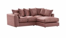 Brooklyn Black Plush Velvet Corner Sofa LEFT RIGHT Grey Blue 32 Seater Soft Glam