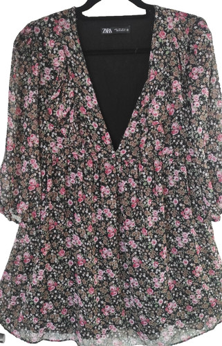Zara floral mini dress tunic - mini,