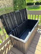 Keter Kentwood Garden Outdoor Grey Storage Box Unit 350L Lockable Weatherproof