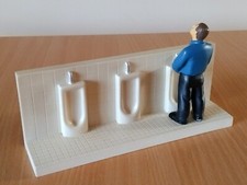 Novelty Desktop Letter Rack - Resin - Man At Toilet Urinal Sculpture Diarama