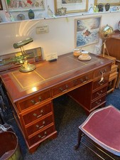 Leather Top Pedestal Writing