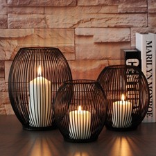 Black Cage Open Wired Candle