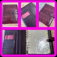 MULBERRY PLANNER-GENUINE SNAKESKIN~CERISE/PURPLE-V RARE VINTAGE COLLECTORS MODEL