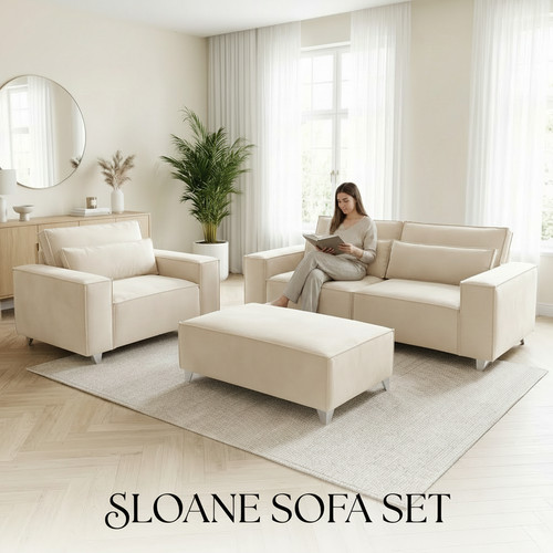 Sloane velvet sofa - sofa, 3+2