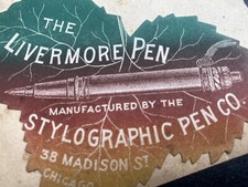 1890’s Livermore Pen Stylographic Pen Co Chicago Victorian Trade Card