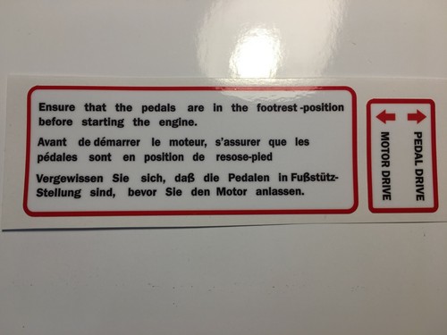 Pedal warning decal - pedal, /