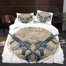 Weaponry Comforter Cover Set 3D Guns Duvet Cover 04 Quilt Cover Bedding Decor