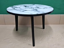 Valley Round Coffee Table Marble Effect 75x52cm