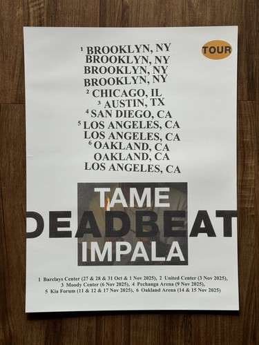 Tame impala poster 2025 tour - impala,