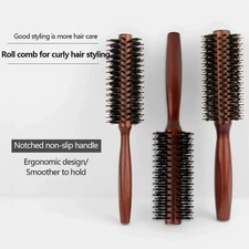 Wooden round hair brush - wooden,
