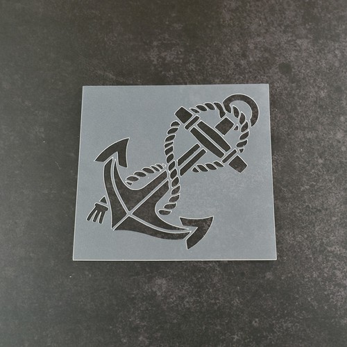 Anchor with rope stencil - with,