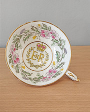 PARAGON Queen Elizabeth Coronation 1953 Tea Cup Thistle Roses Fine Bone China 