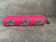 NWOT Joules Pink with Green Scottie Dog Zip Up Mini Make Up Bag/Pencil Case