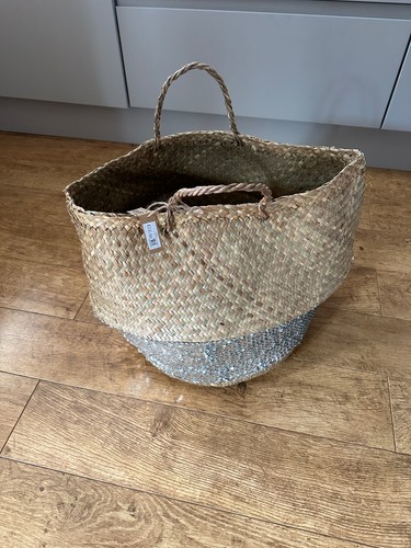 Large seagrass basket silver - x-large,