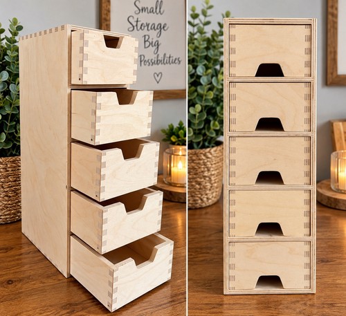 Tall wooden drawer storage - tall,