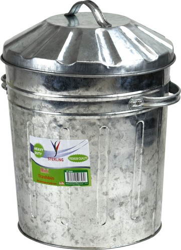Mini galvanised metal bin - mini,