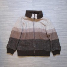 Vintage 70s Snugkoat Jacket Womens Size UK 16 Brown Wool Full Zip Coat High Neck