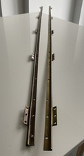 Pair of Vintage Solid Brass Continuous Piano Hinges 125cm & 127cm + some screws
