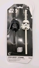 Star Wars Drinking Straws Dark Side Darth Vader & Stormtrooper Reusable Novelty