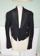 Vintage Prince Charlie Black Kilt Jacket & Waistcoat with Royal Scots Buttons