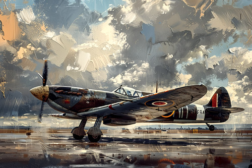 Spitfire style aircraft canvas - style,