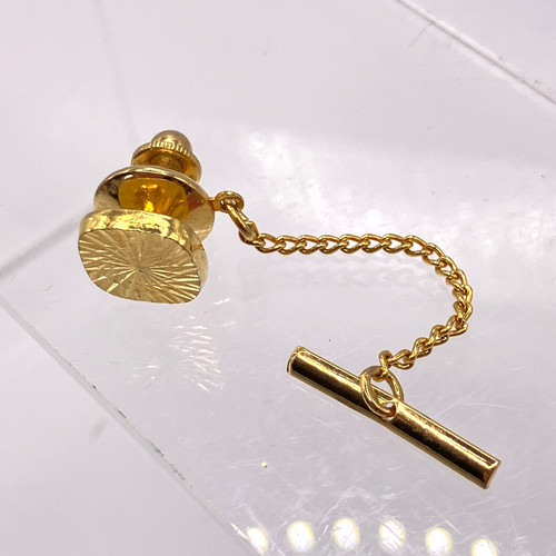 Tie tack and chain gold - , tone