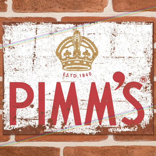 Pimms metal signs - pimms, cave