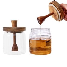 Wooden honey jar dipper - honey,