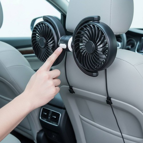 Twin head car fan - car, strong