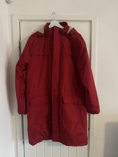 Cotton Traders Women’s Red Parka Winter Coat Size M (14) Very Good Condition