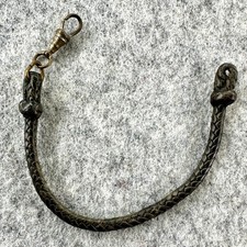 Vintage Gents  Military Style WW 1  LEATHER SINGLE ALBERT pocket watch strap