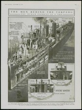 1916 Antique Print - WORLD WAR Torpdedo Boat Destroyer Crew Capstan Engine (292)