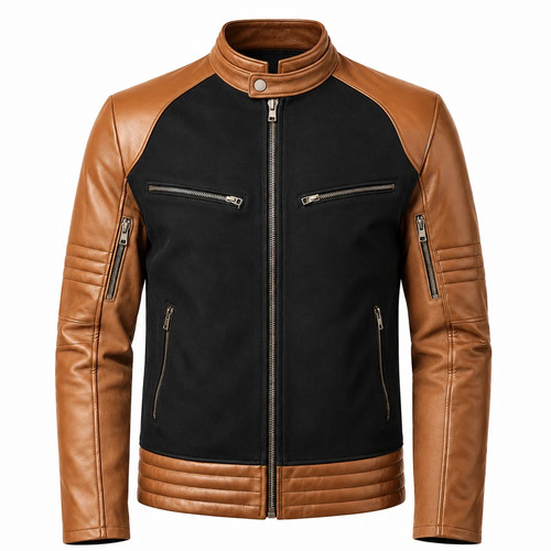 Men contrast tan leather - men's,