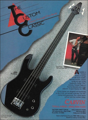 1988 carvin lb90 fretless - lb90, bass