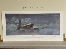 RAF Mosquito night-fighter aviation Art print 2 Pilot signed and Philip West