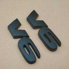 2Pcs Car Emblem Metal Matte Black V6 Engine Sticker Sport Turbo Auto Badge Decal