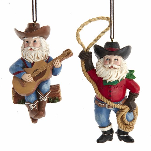 Western cowboy santa - western, ornaments