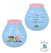 Pot Of Dreams Home Fund Savings Breakable Money Box House Ceramic Save & Smash 