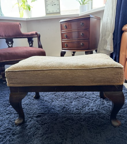 Antique footstool solid oak - antique,