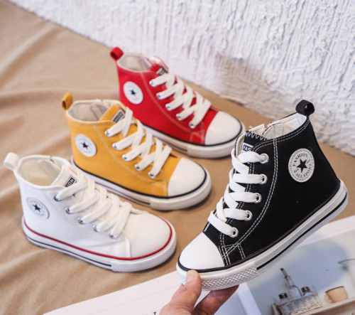 Kids boys canvas - trainers, mid