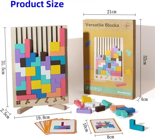 Wooden stacking puzzle - 3d,