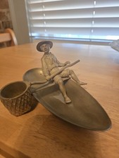 Brass Fisherman Coracle Figure