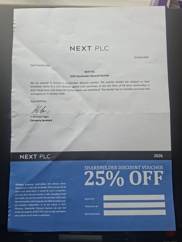 Next shareholders discount - next,