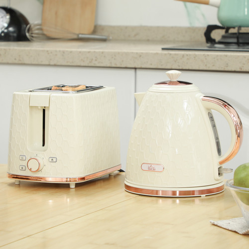 Beige kettle and - beige, set