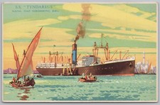 SS TYNDAREUS Blue Funnel Line Ship Postcard