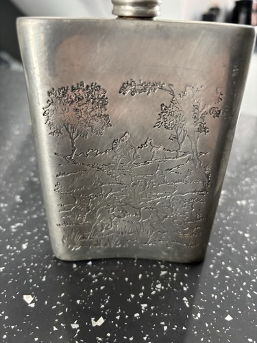 English pewter hip - english, flask
