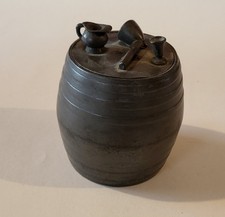 Antique 18th century original pewter barrel form tobacco smoking jar container