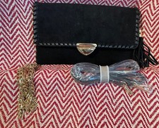 Frank Usher evening handbag black brushed soft leather Brand new Crossbody