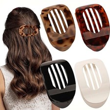 4pcs Flat Oval Hair Claw Thick